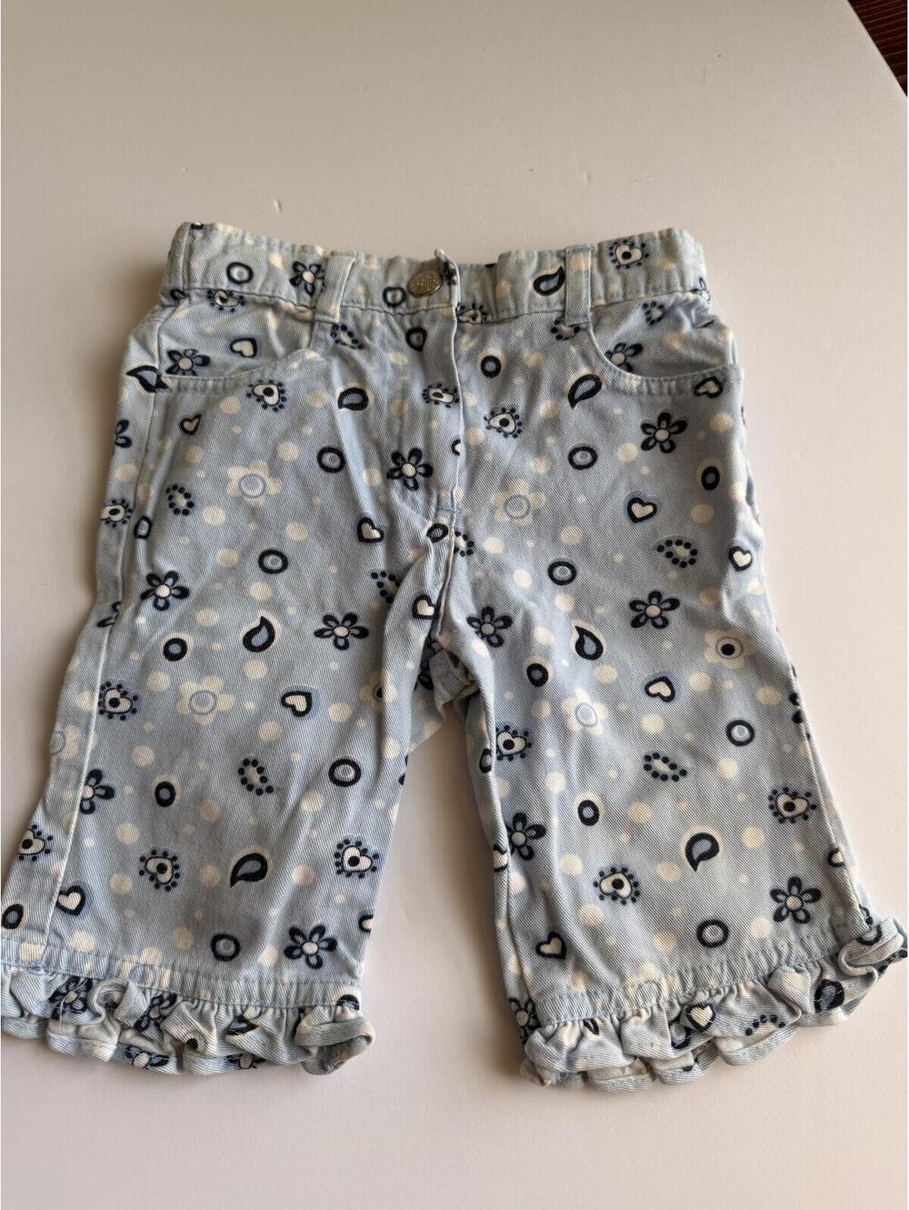 Faded Glory Baby Paisley Floral Print Ruffle Hem Cropped Pants 12 Months